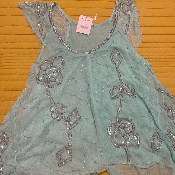 NWT Free People Tritans Treasure Beaded Top - Picture 7 of 8